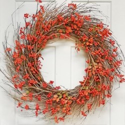 34IN WALNUT LEAF&BERRY REATH