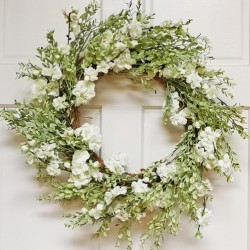 22X22X6 BLOSSOM&LEAF WREATH