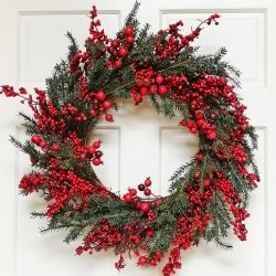 26X26X7 CEDAR PINE&BERRY WREATH