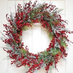 30X30X7 ICY BERRY CEDAR WREATH