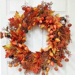 28" MAPLE&GOLD BERRY WREATH