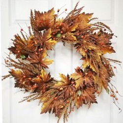 26" MAPLE&GOLD BERRY WREATH