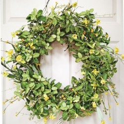 26" MINT & FLORAL WREATH