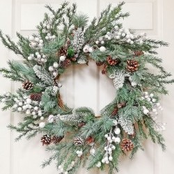 26" ICE BERRY&PINE WREATH