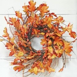 26IN OAKLEAF&BERRY WREATH
