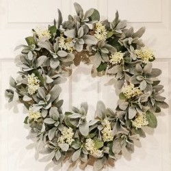 22IN LAMB'S EAR WREATH