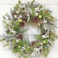 28IN PINE&MIX BELL WREATH