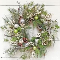 24IN PINE&MIX BELL WREATH