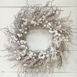 26IN SNOW TWIG&BALL WREATH