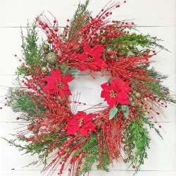 28IN POINSETTIA WREATH