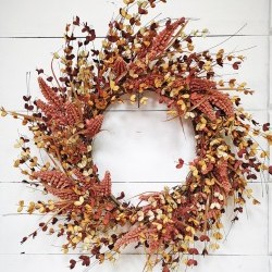 26IN WHEAT&LEAF WREATH