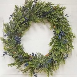 34IN BLUE PINE WREATH