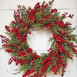 30IN ICE APPLE&BERRY WREATH