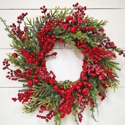 24IN ICE APPLE&BERRY WREATH