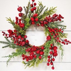 16IN ICE APPLE&BERRY WREATH