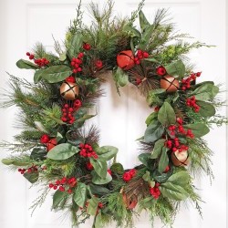 28IN BELL&BAY LEAF WREATH