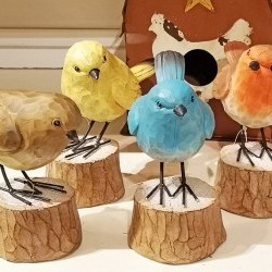 5.4X3X6 BIRDS ON WOODX4