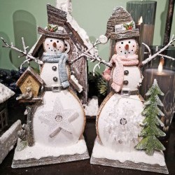 11IN SNOWFALKE SNOWMAN X 2