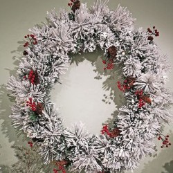 32IN SNOWPINE FIBER WREATH/T112