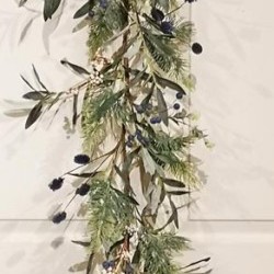 6FT OLIVE&BLUE BERRY GARLAND