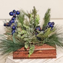 16IN W EUCALYPTUS&BLUEBERRY ARR
