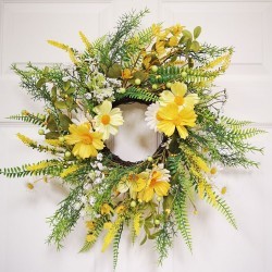 16IN DAISY&DOGWOOD WREATH