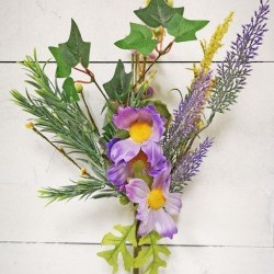 18IN FIR&FLORAL SPRAY