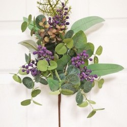 19.5IN EUCALYPTUS W/BERRY SPRAY