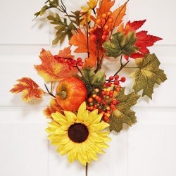 28IN PUMPKIN&MAPLE SPRAY