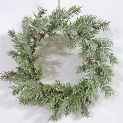 16IN PINE&CONE WREATH