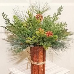 17IN TALL MIX PINE&MAGNOLIA ARRG