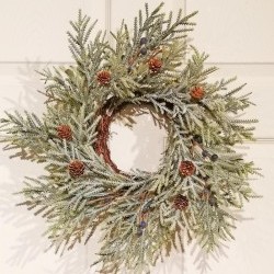 16IN PINE&MINI CONE WREATH