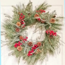 24IN WILD PINE&BERRY WREATH