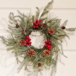 16IN WILD PINE&BERRY WREATH