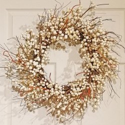 24IN CRM BERRY WREATH
