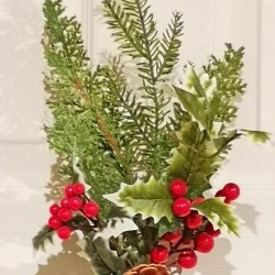 18IN HOLLY&BERRY SPRAY