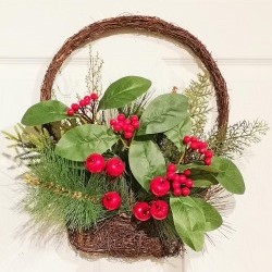 17IN HANGING APPLE&BAY LEAFBASKE