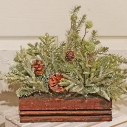 16IN-W ICE PINE&POM ARRGMNT