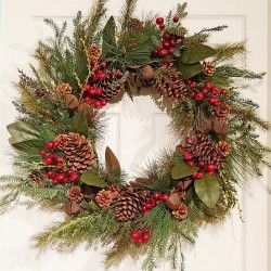 28IN RUSTIC &MAGNOLIA WREATH