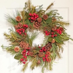 24IN RUSTIC &MAGNOLIA WREATH