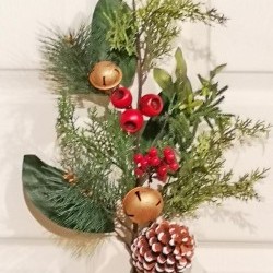 33IN GOLD BELL&PINE SPRAY
