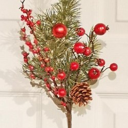18IN BALL&PINE SPRAY