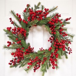 24IN BERRY&PINE WREATH