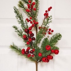 28IN BERRY&PINE SPRAY