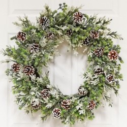 28IN ICE SNOW PINE WREATH