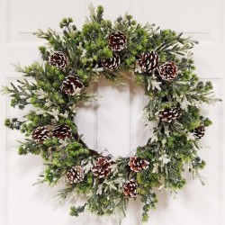 24IN ICE SNOW PINE WREATH